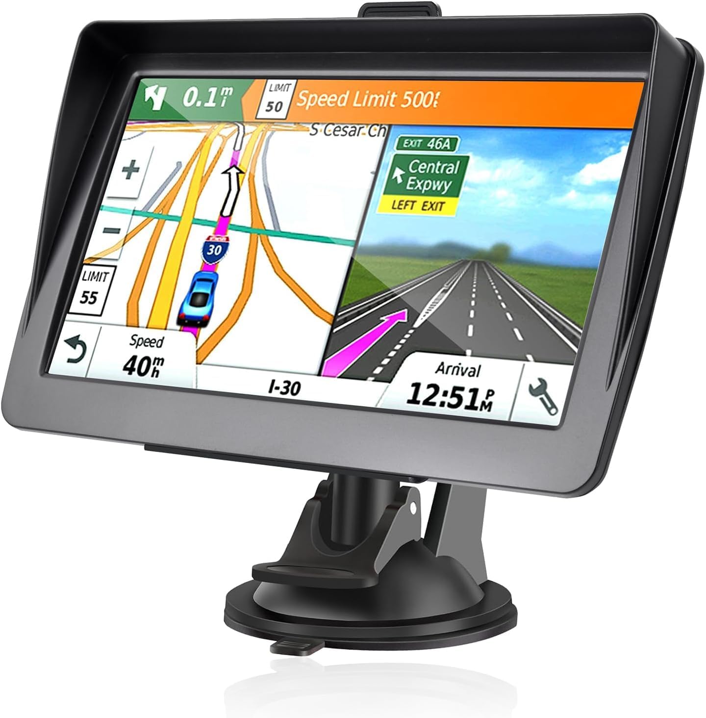 Innocruise X20H 7 Zoll GPS-Navigationsgeräte für Auto/LKW/Wohnmobil 2025 mit Europakarte – Sprachführung, POI- & Geschwindigkeitswarnung, lebenslange kostenlose Kartenupdates