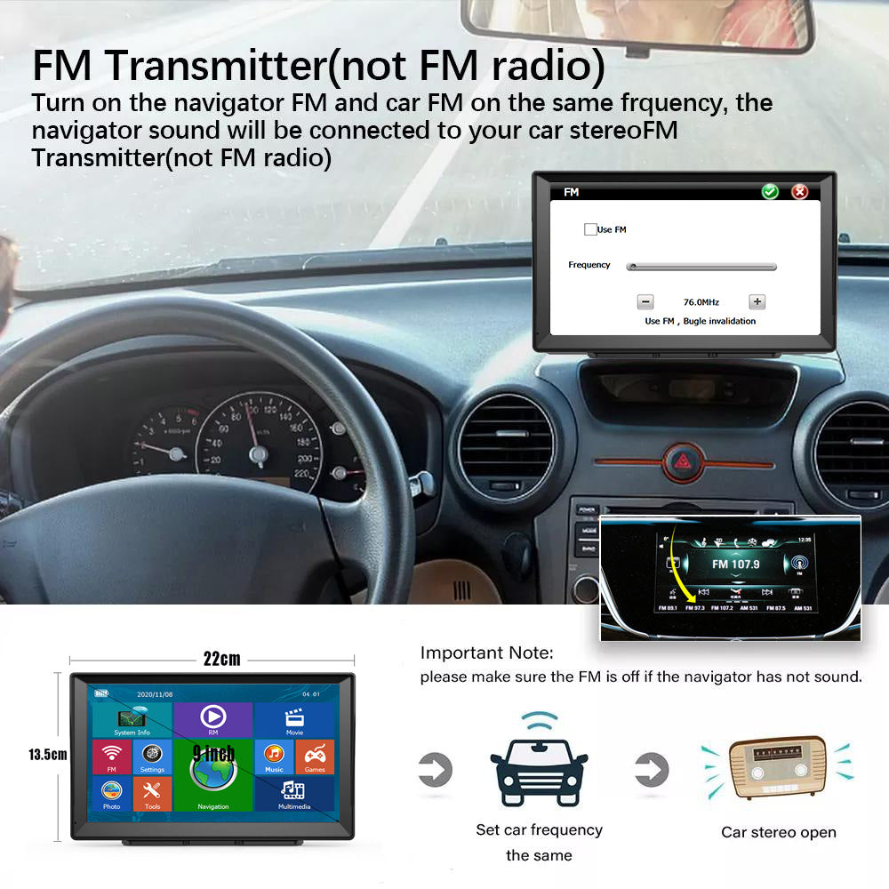 Innocruise X90 GPS-Navigation für Autos, LKWs und Motorräder, mit 2025 Europakarten, einem 9-Zoll-Autonavigationssystem mit kostenlosen Kartenaktualisierungen, POI-Geschwindigkeitswarnungen und Sprachführung.